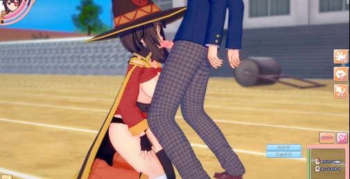 [无尽游戏 Koikatsu ！ ] 与 KonoSuba 发生性关系 大山雀 Megumin。 3DCG 色情动漫视频。